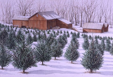 Framed Xmas Tree Farm Print