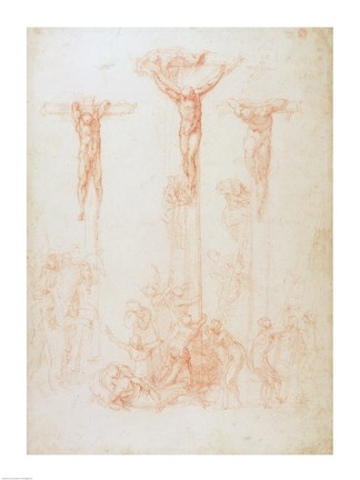 Framed Study of Three Crosses Print