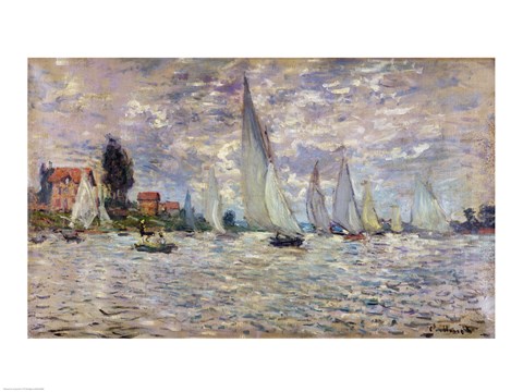 Framed Boats, or Regatta at Argenteuil, c.1874 Print