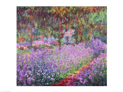 Framed Artist&#39;s Garden at Giverny, 1900 Print