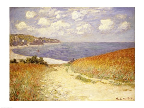 Framed Path in the Wheat at Pourville, 1882 Print