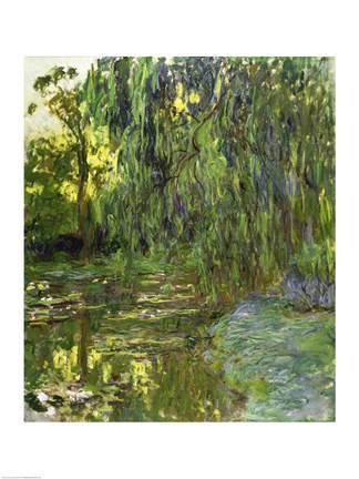 Framed Weeping Willows, The Waterlily Pond at Giverny, c.1918 Print