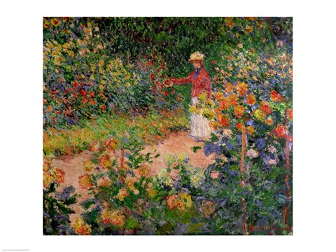 Framed Garden at Giverny, 1895 Print