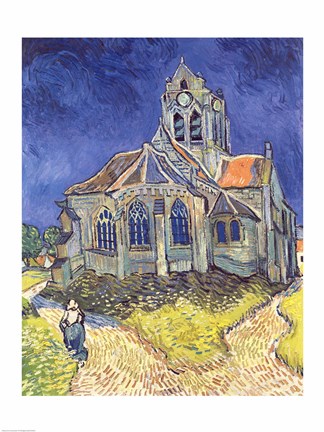 Framed Church at Auvers-sur-Oise, 1890 Print