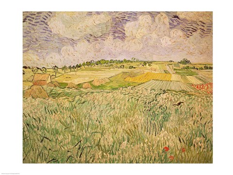 Framed Plain at Auvers, 1890 Print