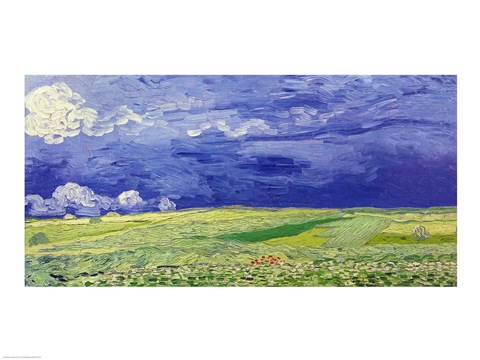 Framed Wheatfields under Thunderclouds, 1890 Print