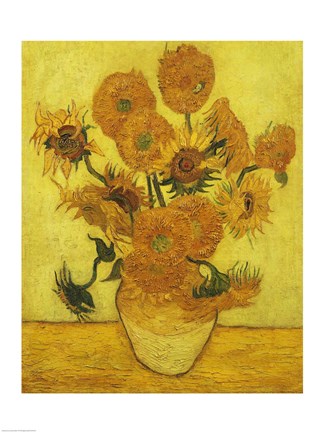 Framed Sunflowers, 1889 Print