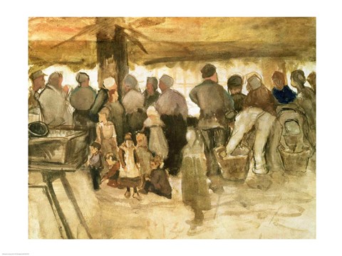 Framed Potato Market, 1882 Print