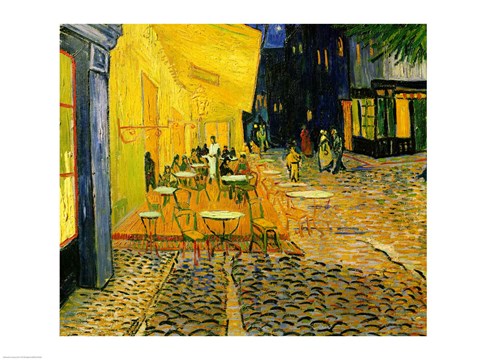 Framed Cafe Terrace, Place du Forum, Arles, 1888 (detail 2) Print