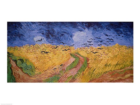 Framed Wheatfield with Crows, 1890 Print