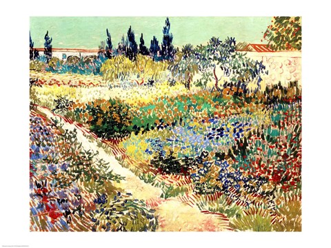 Framed Garden at Arles, 1888 Print