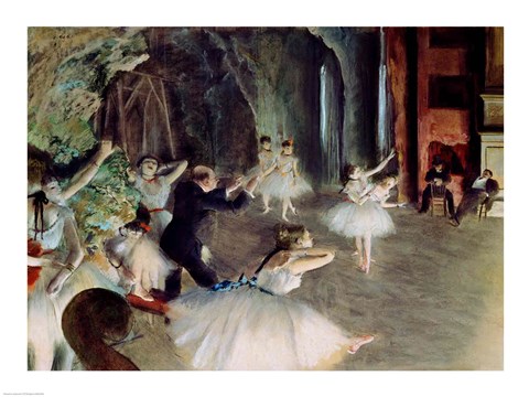 Framed Rehearsal of the Ballet on Stage Print