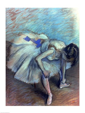 Framed Seated Dancer - bent over Print