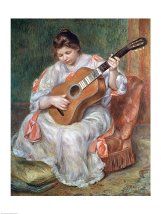 Framed Guitar Player, 1897 Print