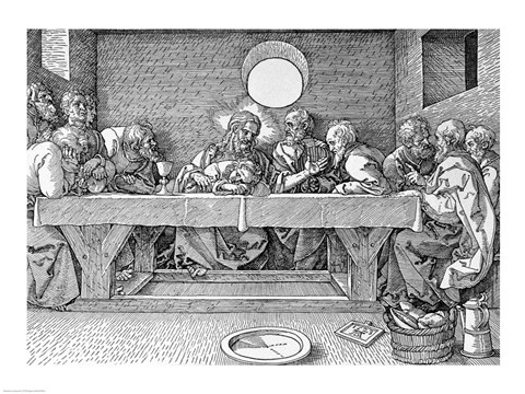 Framed Last Supper, pub. 1523 Print