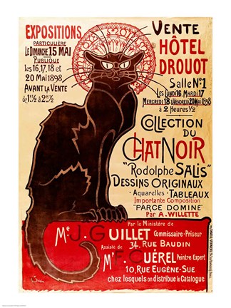 Framed Poster advertising an exhibition of the &#39;Collection du Chat Noir&#39; Cabaret Print
