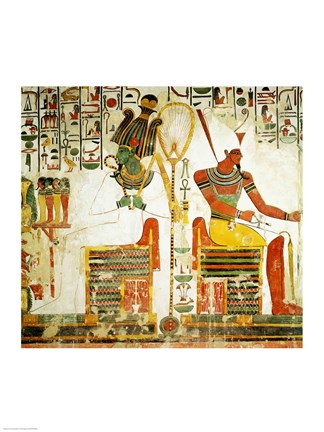 Framed Gods Osiris and Atum, from the Tomb of Nefertari Print