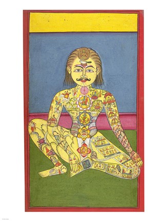 Framed Sapta Chakra, 1899 Print