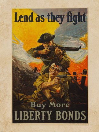 Framed Lend as They Fight Buy More Liberty Bonds Print