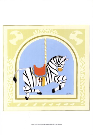 Framed Zebra Carousel Print