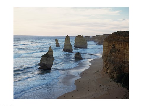 Framed Rock formations on the coast, Twelve Apostles, Port Campbell National Park, Victoria, Australia Print