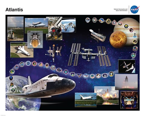Framed Space Shuttle Atlantis Tribute Poster Print
