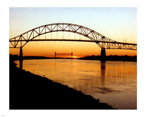 Framed Bourne Bridge over the Cape Cod Canal Print