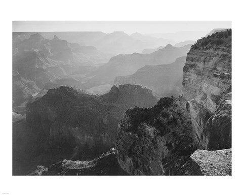 Framed View, looking down, Grand Canyon National Park, Arizona, 1933 Print