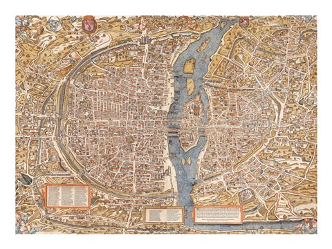 Framed Plan de Paris map Print