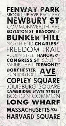 Framed Boston Cities I Print