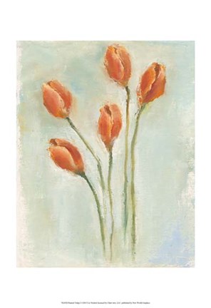 Framed Painted Tulips I Print