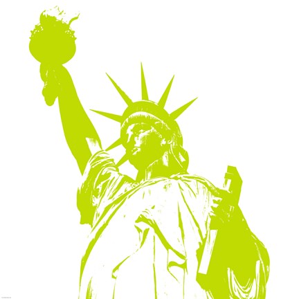 Framed Liberty in Lime Print