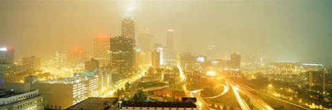 Framed USA, Georgia, Atlanta, Fog in Atlanta Print