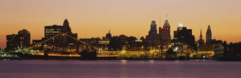 Framed Buildings at the waterfront, Philadelphia, Pennsylvania, USA Print