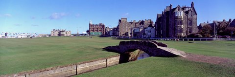 Framed Footbridge in a golf course, The Royal and Ancient Golf Club of St Andrews, St. Andrews, Fife, Scotland Print