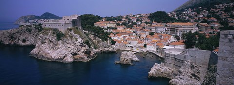 Framed Town at the waterfront, Lovrijenac Fortress, Bokar Fortress, Dubrovnik, Croatia Print