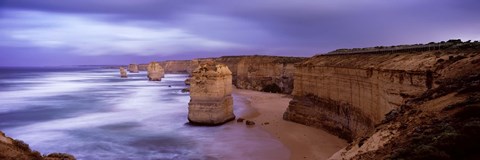 Framed Rock formations, Twelve Apostles Sea Rocks, Great Ocean Road, Port Campbell National Park, Port Campbell, Victoria, Australia Print