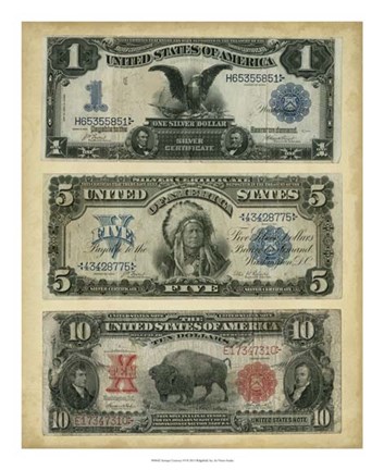 Framed Antique Currency VI Print
