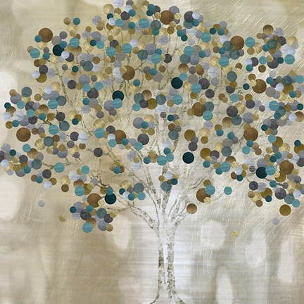 Framed Teal Tree Print