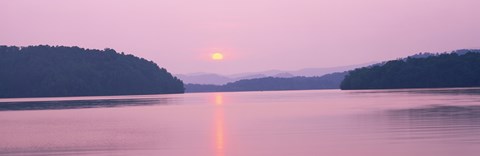 Framed Sunset over mountains, Lake Chatuge, Western North Carolina, North Carolina, USA Print