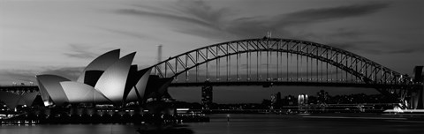 Framed Australia, Sydney (black and white) Print