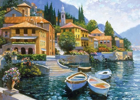 Framed Lake Como Landing Print