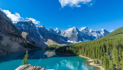 Framed Moraine Lake at Banff National Park in the Canadian Rockies near Lake Louise, Alberta, Canada Print