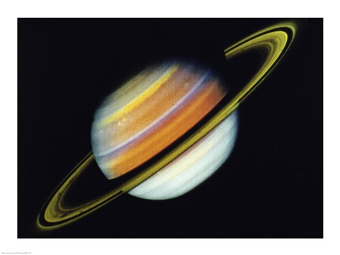 Framed Saturn Taken By Voyager 2 From A Distance of 27 Million Miles Print