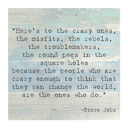 Framed Here&#39;s to the Crazy Ones, Steve Jobs Quote Print