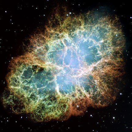 Framed Giant Hubble Mosaic of the Crab Nebula Print