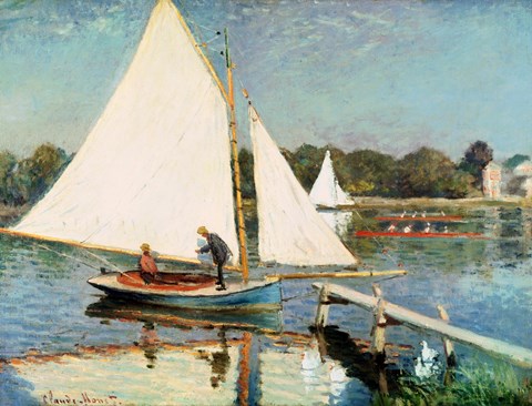 Framed Sailing at Argenteuil, c.1874 Print