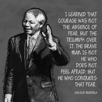 Framed He Who Conquers - Nelson Mandela Quote Print