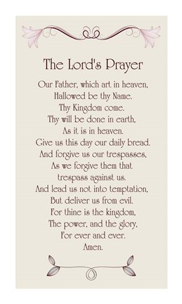 Framed Lord&#39;s Prayer - Floral Print