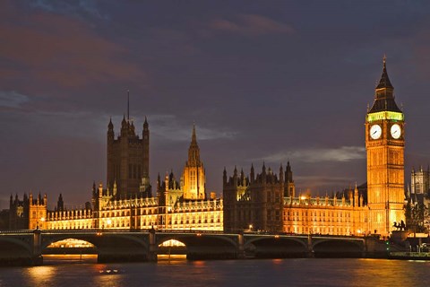 Framed Big Ben and the Houses of Parliament, London, England Print